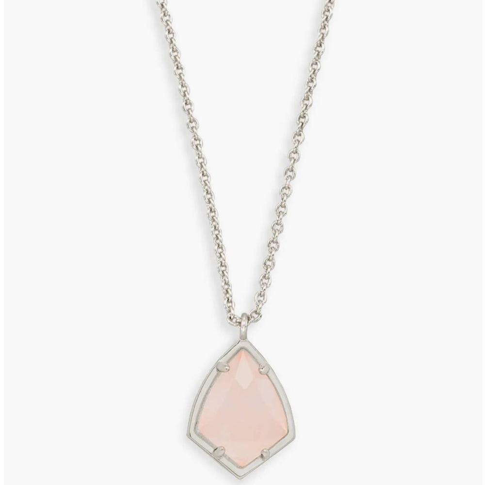 NWT Kendra Scott Rose Quartz/Silver Semiprecious Necklace!